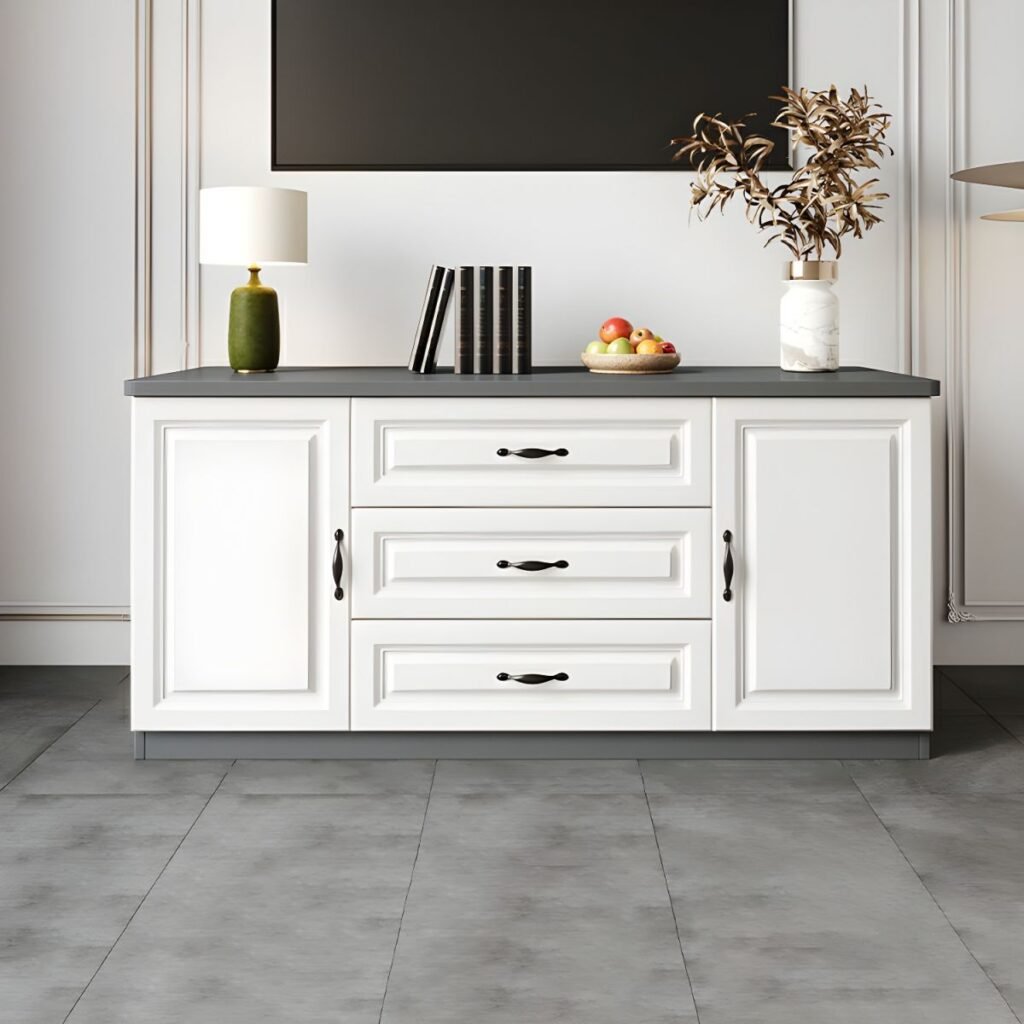 Urban Chic Two Tone TV Stand 160cm in Deep Grey.