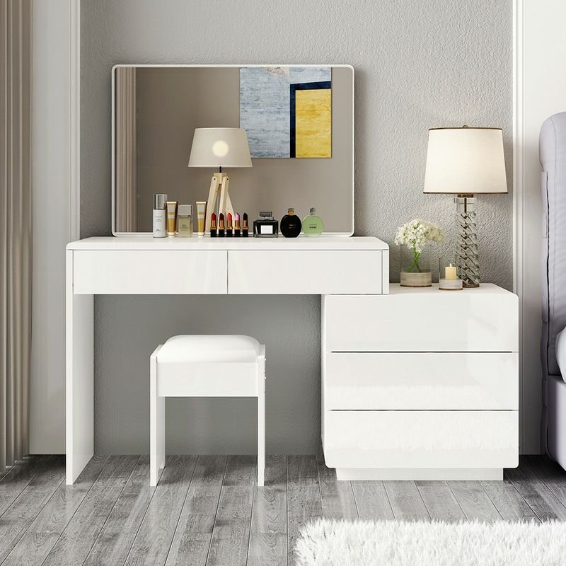 Compact White Vanity Set white E0