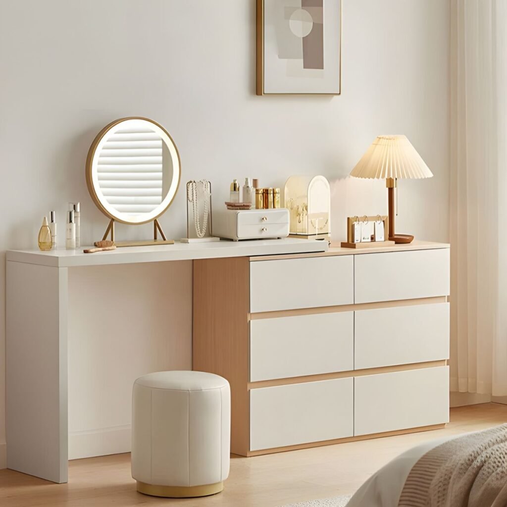 Two Tone Extendable Vanity wood E0