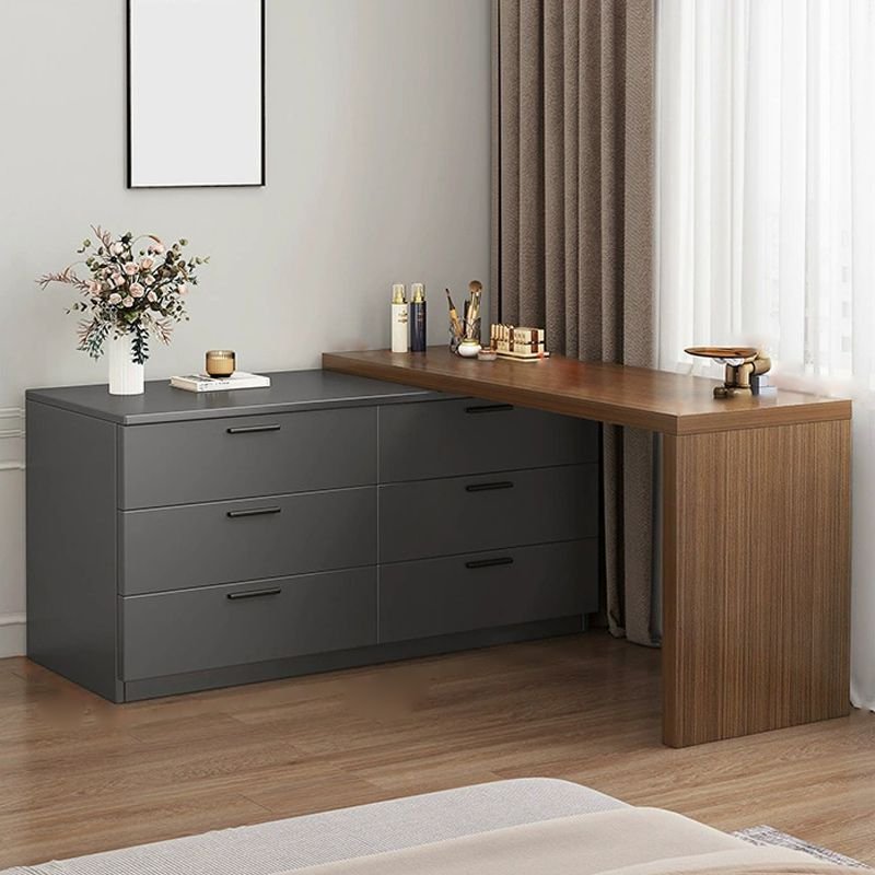 Two Tone Swivel Dressing Table grey wood