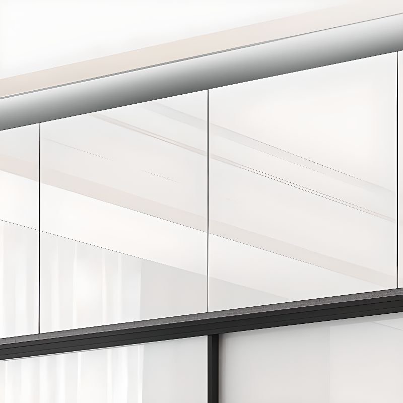 Close-up of the Handleless Push-to-Open Armoire mechanism on the top cupboards by Apexerahomelife, showcasing the premium Eco-Friendly E0 Grey Closet finish.