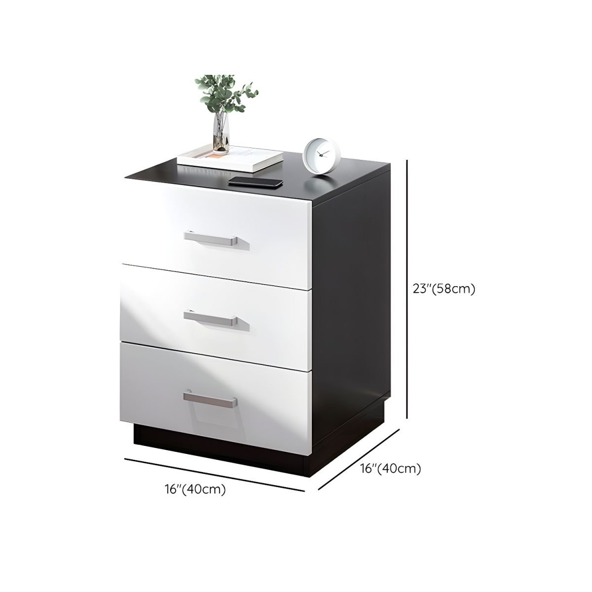 Modern Tiered Storage Unit in white and black.