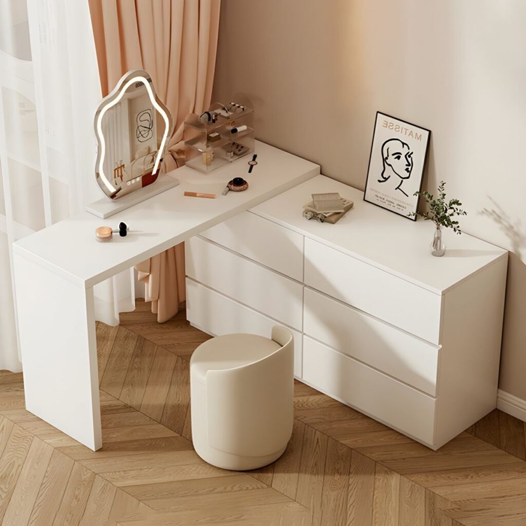 Double Chest Vanity 6-drawer white