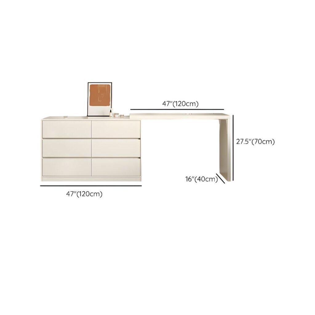 Adjustable 6 Drawer Dresser Vanity sizes