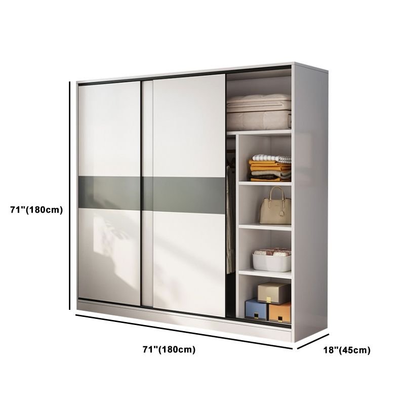 Detailed interior of a Versatile 26-Style Closet System by Apexerahomelife, showcasing adjustable shelving and a tall 86.5-inch Eco-Friendly E0 Bedroom Furniture build.