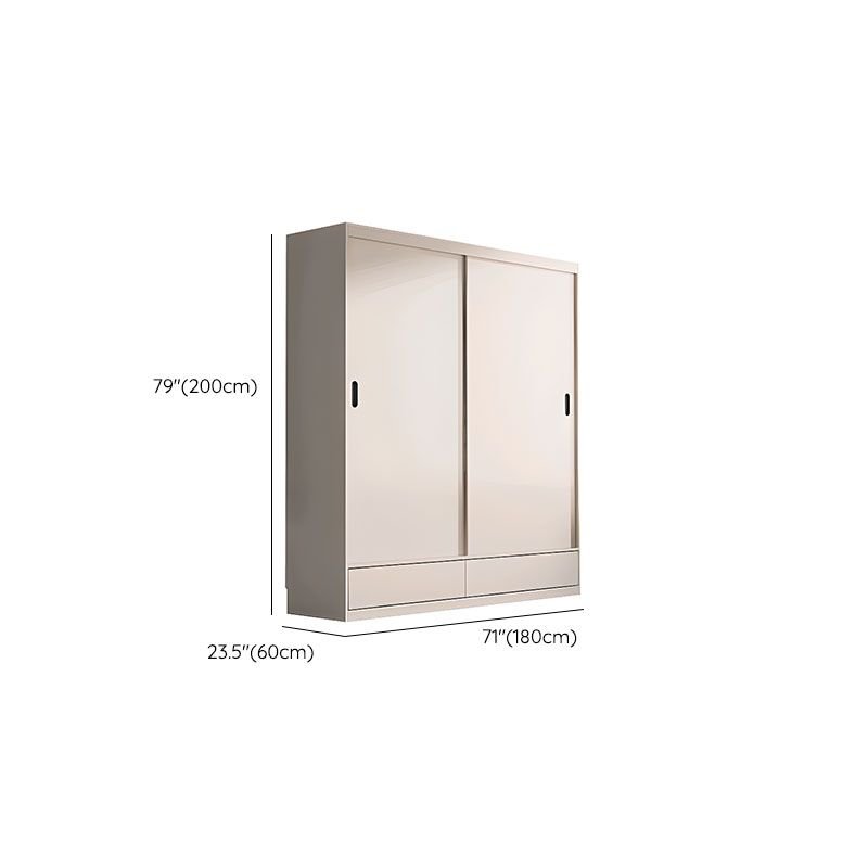 Dimensional view of a Multi-Tiered Professional Storage System highlighting the 79" and 97.5" height options for luxury modern bedrooms.