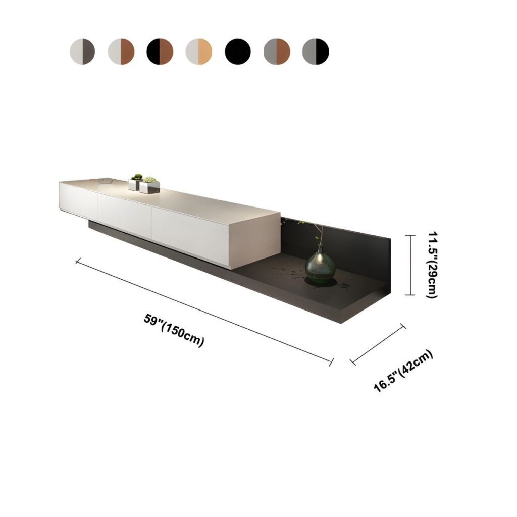 Sleek Extendable Media Stand by Apexerahomelife, showcasing the 150cm to 210cm telescopic modular design in a modern two-tone finish.