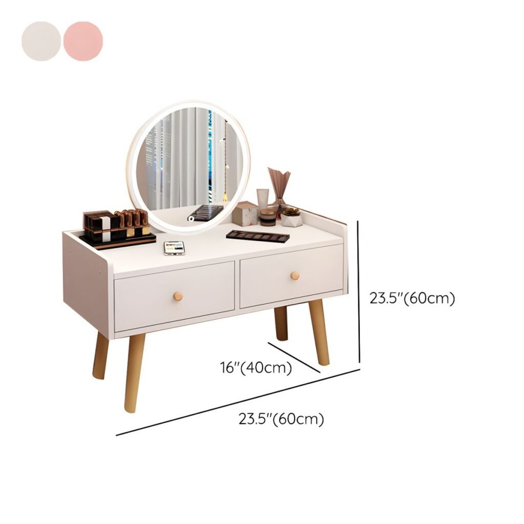 Dimensions for White Petite Vanity Set