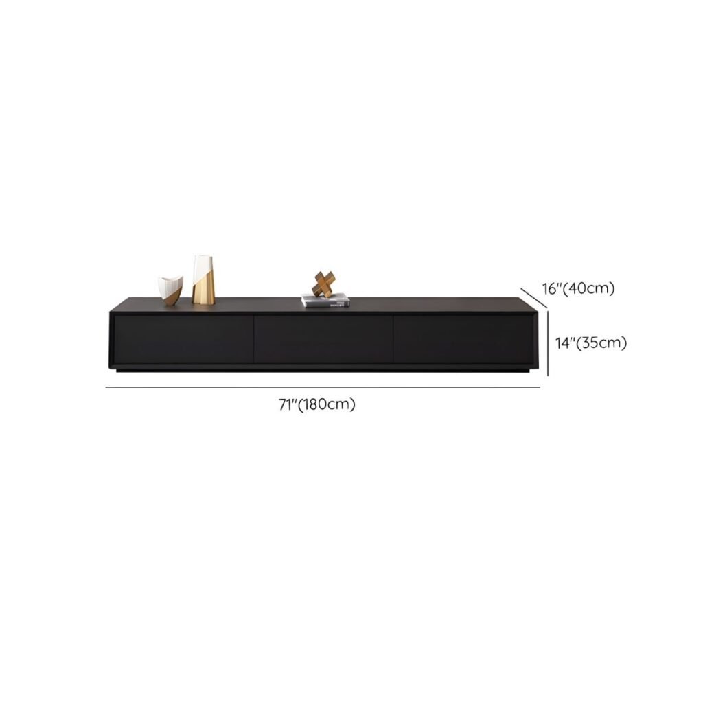 Aesthetic Oak Media Console available in Wood and Black.