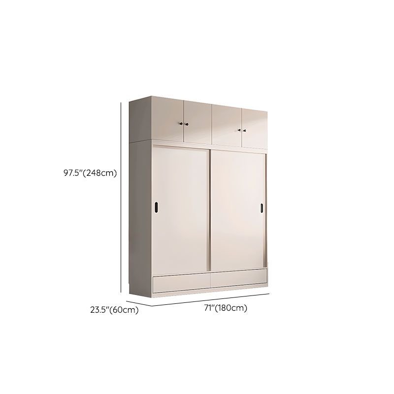 Dimensional view of a Multi-Tiered Professional Storage System highlighting the 79" and 97.5" height options for luxury modern bedrooms.