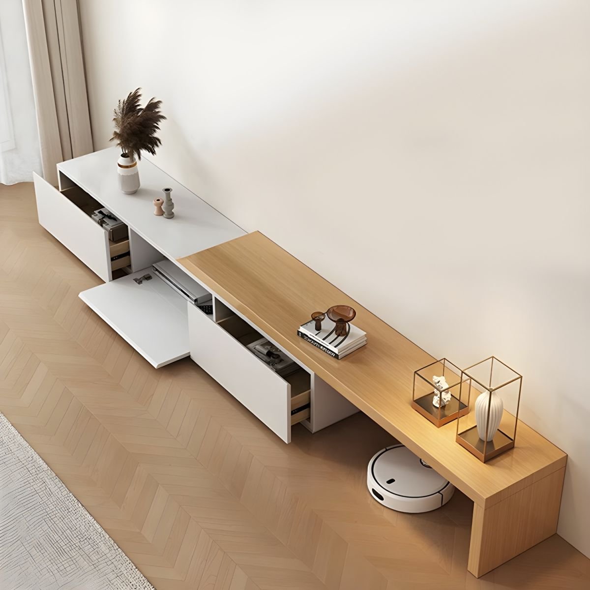 Sleek 2 Drawer Media Hub with premium silent slides.