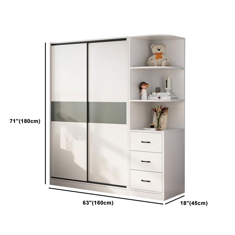 Detailed interior of a Versatile 26-Style Closet System by Apexerahomelife, showcasing adjustable shelving and a tall 86.5-inch Eco-Friendly E0 Bedroom Furniture build.