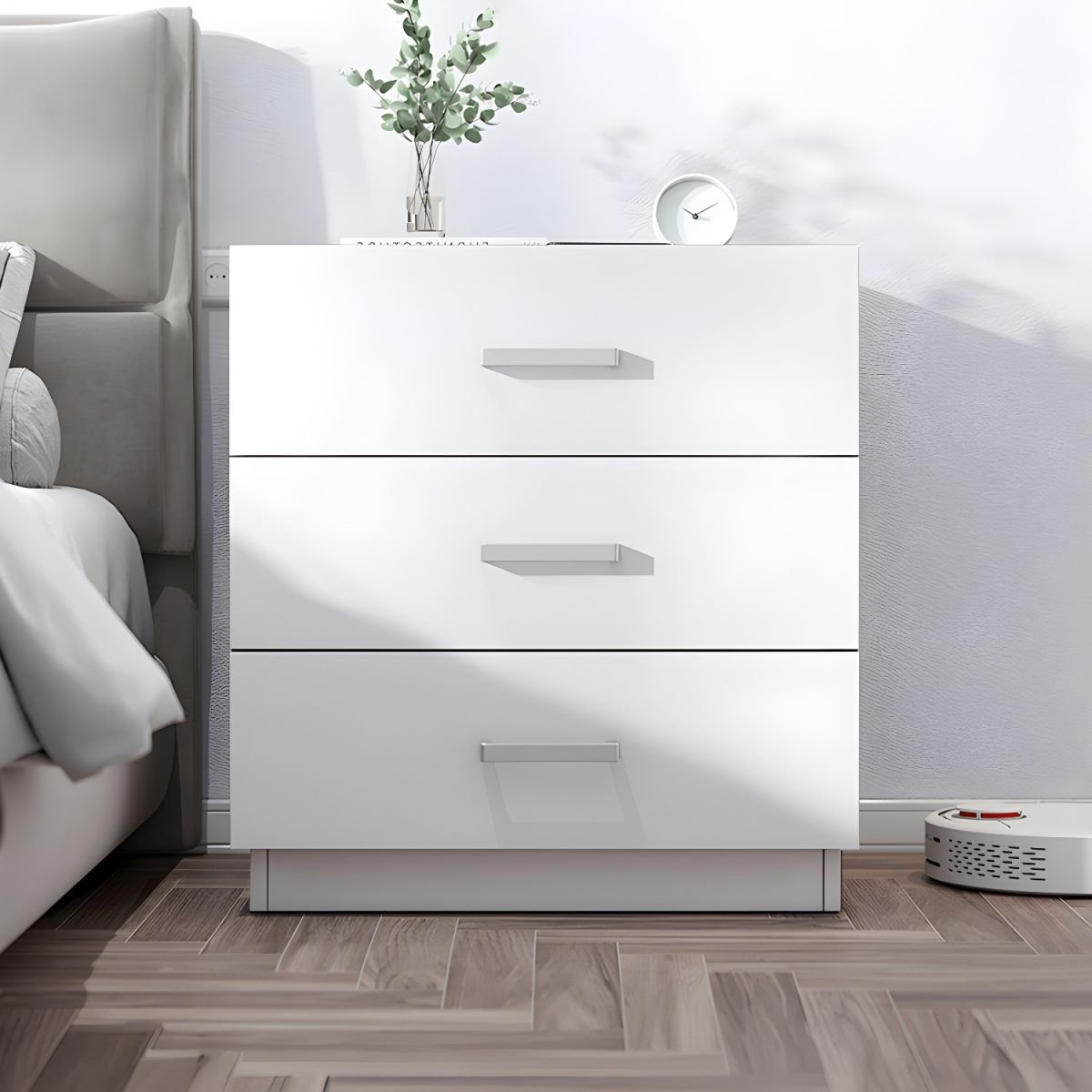 Zen Matte Bedside Commode in pure white.