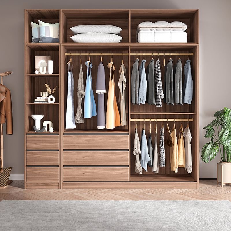 Interior view of the Double-Slider High-Capacity Armoire by Apexerahomelife, showcasing tempered glass doors and Premium E0 Sustainable Wood Storage panels.