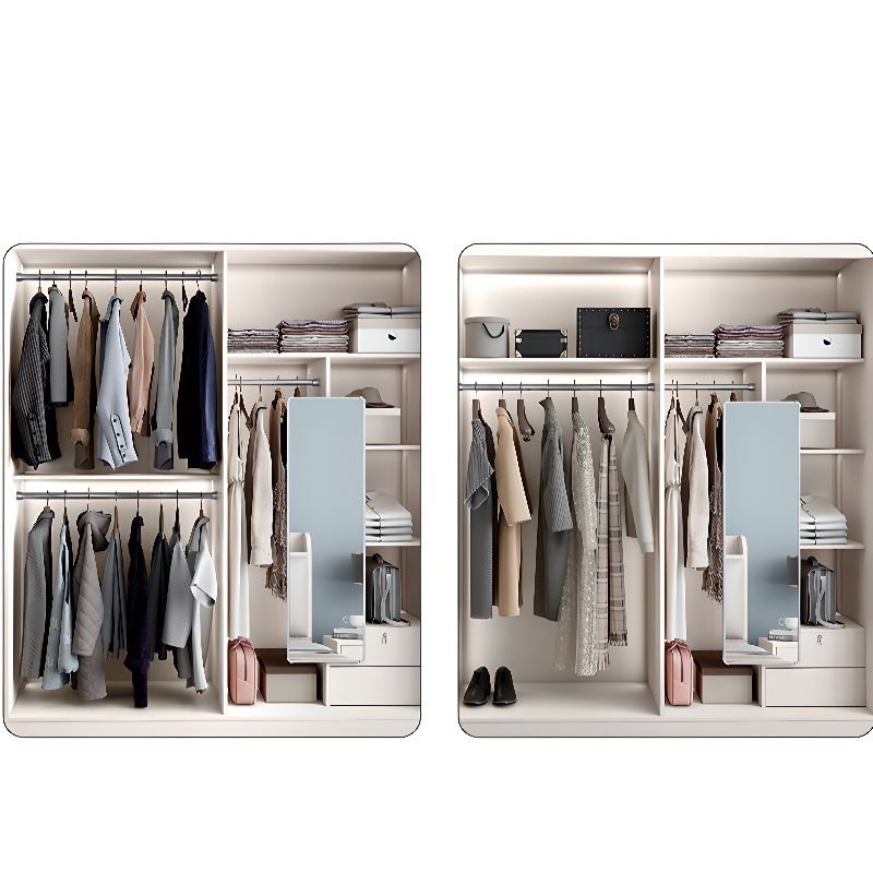 Interior view of the Grand 260cm Modular Armoire by Apexerahomelife, showcasing movable shelves and a premium Sustainable E0 High-Gloss Closet finish.