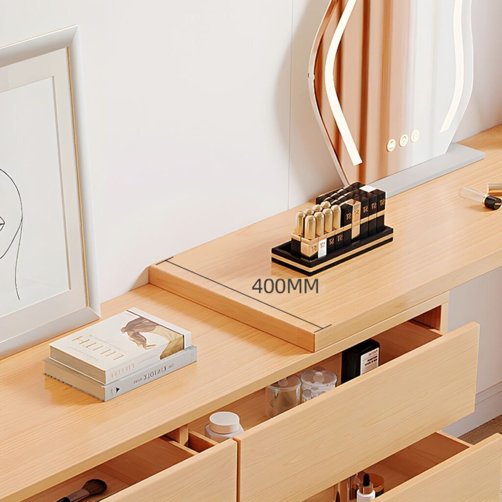 Wood Grain Makeup Vanity natural oak texture