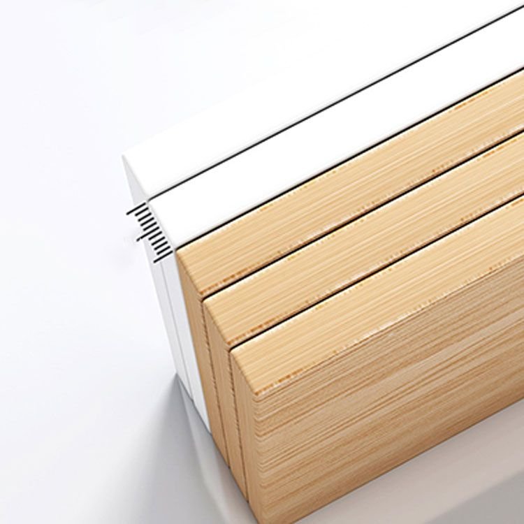Versatile Small Nightstand showing soft close drawers.