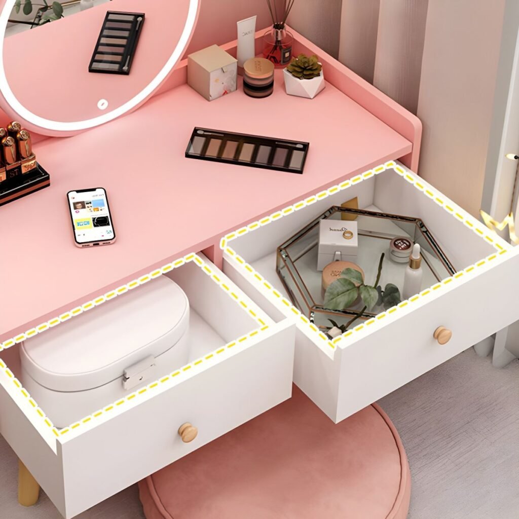 White Petite Vanity Set buffer guide