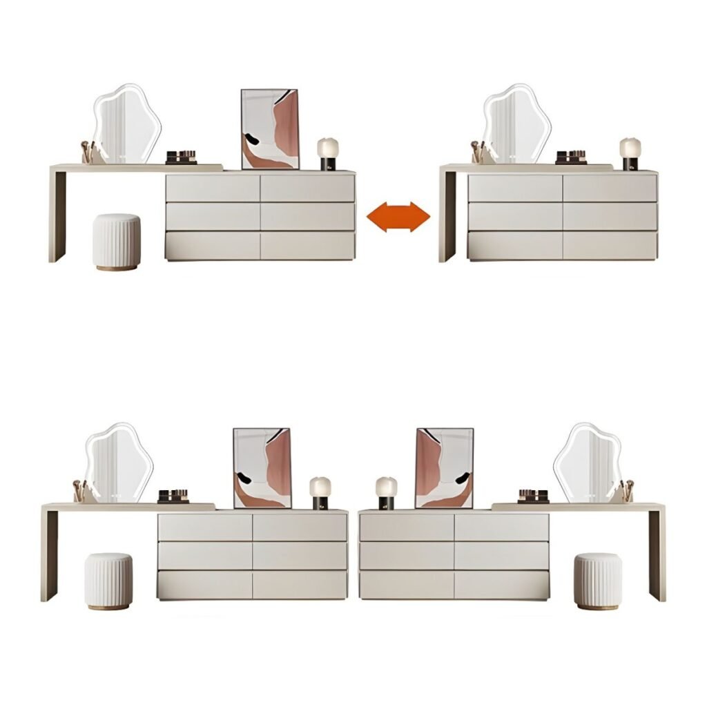 Sleek White Vanity Table white E0