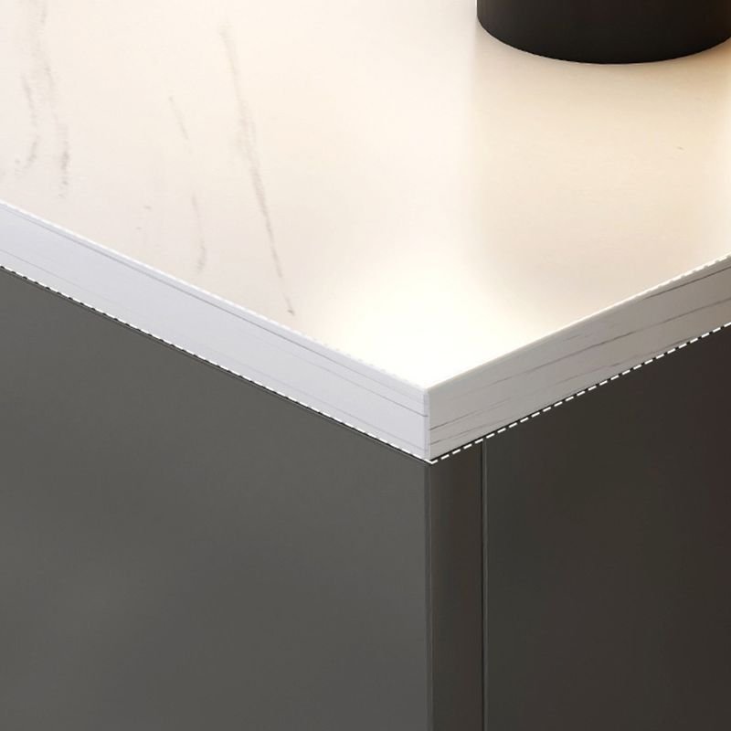 Minimalist White Media Unit in white and black contrast.