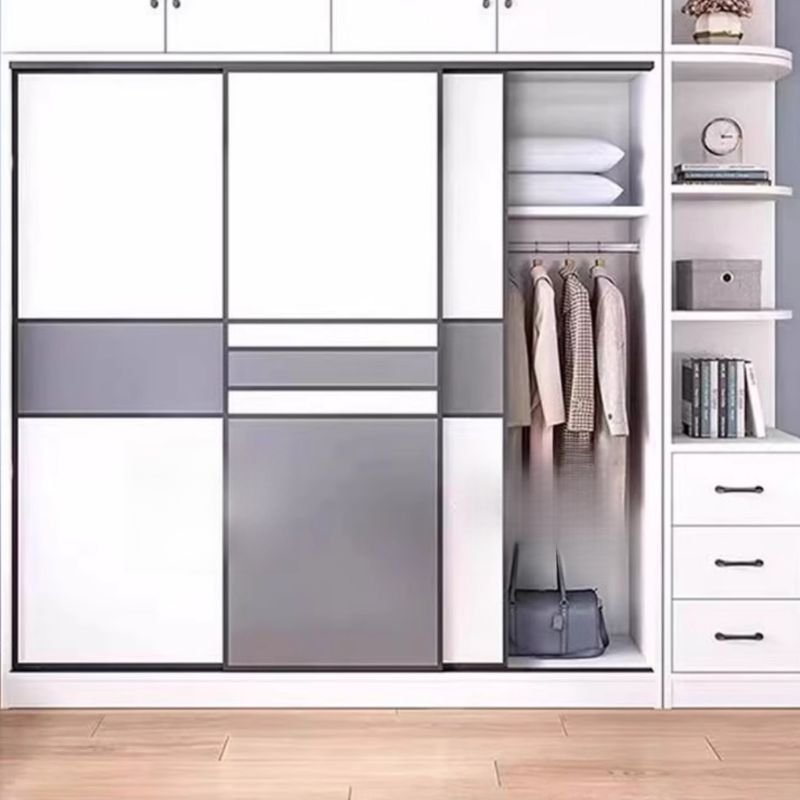 Interior layout of a Full-Height Modular Bedroom Organizer by Apexerahomelife, showcasing movable shelves and a premium Eco-Friendly E0 Sustainable Armoire structure.