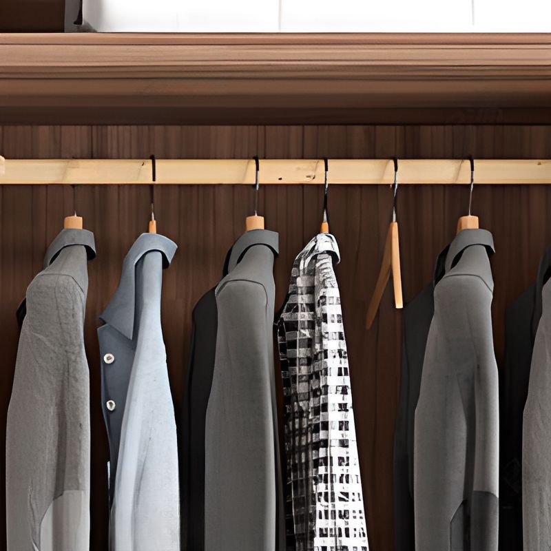 Interior view of the Double-Slider High-Capacity Armoire by Apexerahomelife, showcasing tempered glass doors and Premium E0 Sustainable Wood Storage panels.