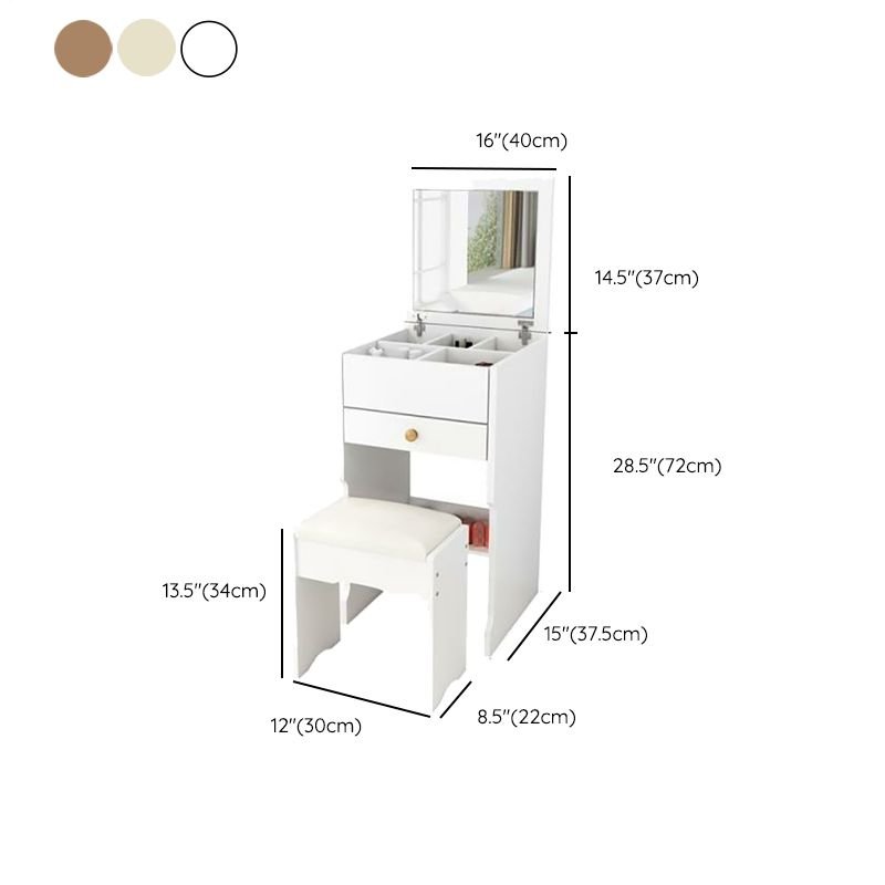 Sizes for Sleek Narrow Makeup Vanity