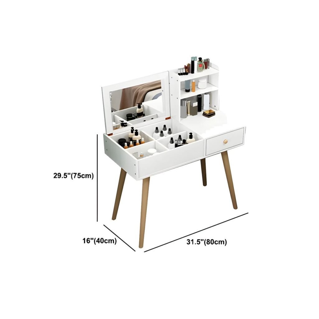 Sizes for White Minimalist Vanity Desk