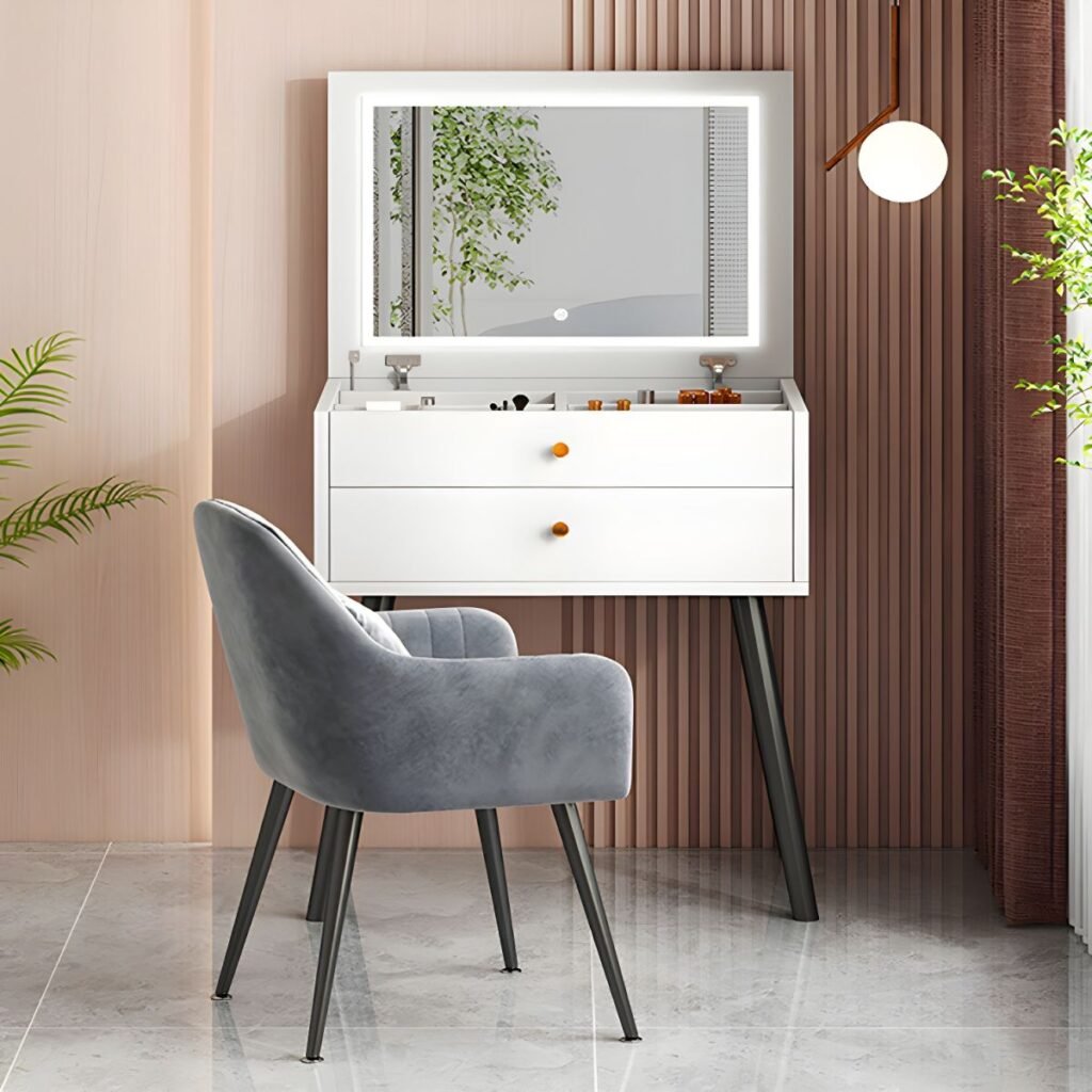 Slim Vanity Desk minimalist white