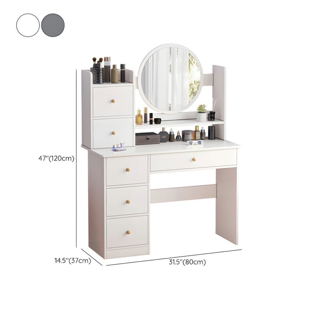 Dimensions of Two Tone Grey Vanity Set