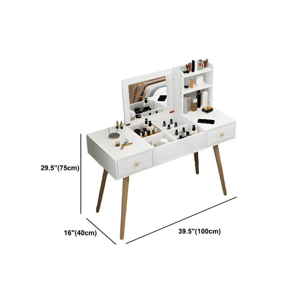 Sizes for White Minimalist Vanity Desk