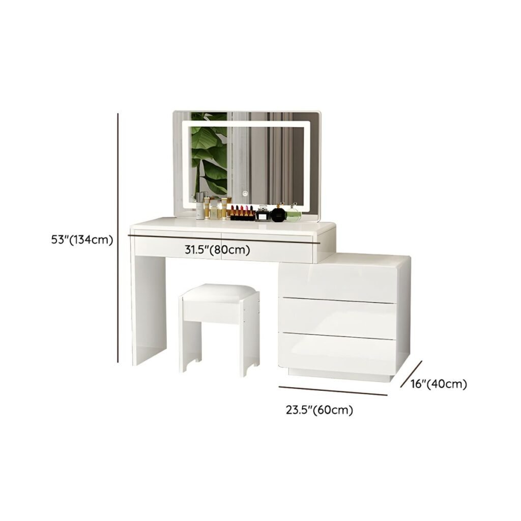 Sizes for Compact White Vanity Set