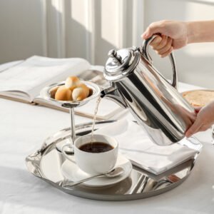 Mirror-polished Steel Geometric Pitcher SS-29 for high-end morning coffee rituals