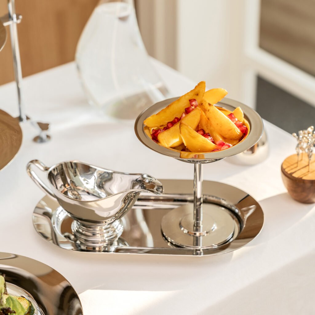 Steel Dessert Cup (SS-92) featuring a mirror-polished wide-rim bowl for desserts and sorbets, showcased as a Luxury Mirror Polished Coupe Bowl.