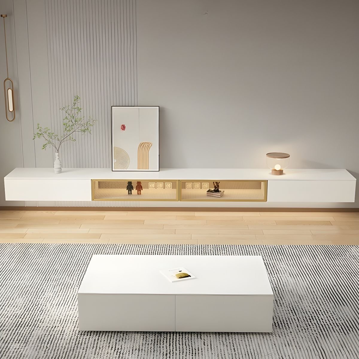 The Luminescence of Luxury: Why the Floating Glass Door TV Stand Redefines Modern Lounges