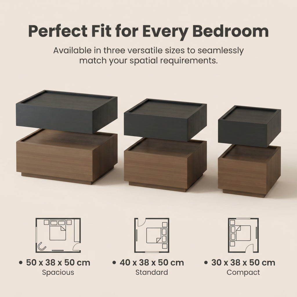 Apexerahomelife JX-BT-029 modern nightstand with LED light in black and walnut front view