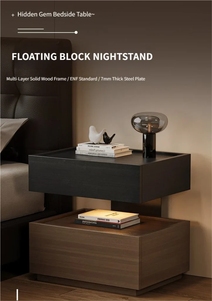 详情图 1 Apexerahomelife JX-BT-029 Modern Nightstand with LED Light