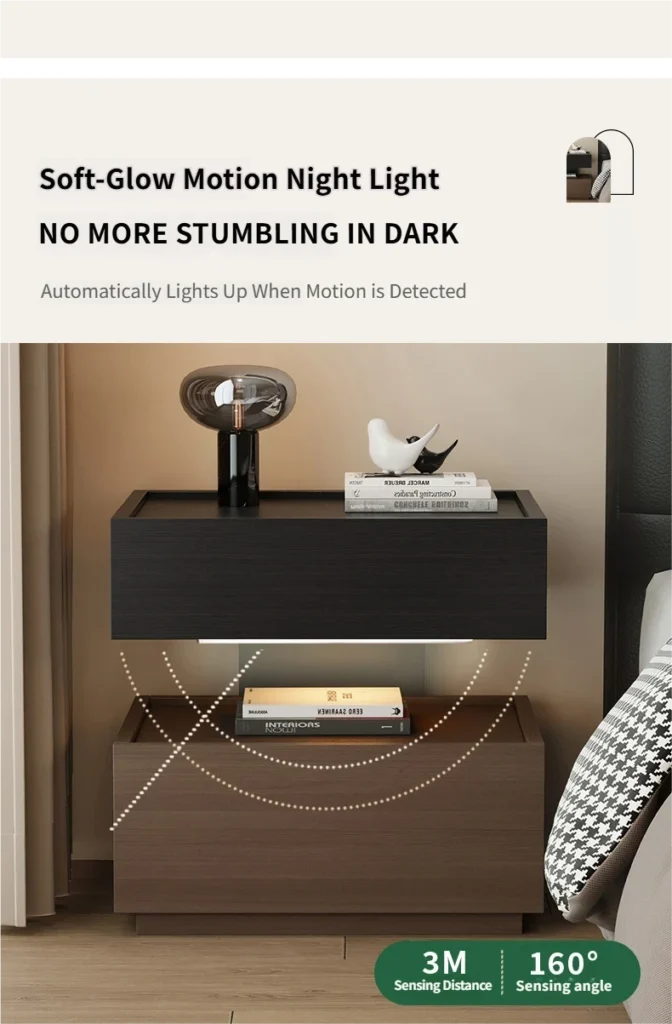 详情图 11 Apexerahomelife JX-BT-029 Modern Nightstand with LED Light