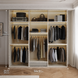 white wardrobe with handles - view 3