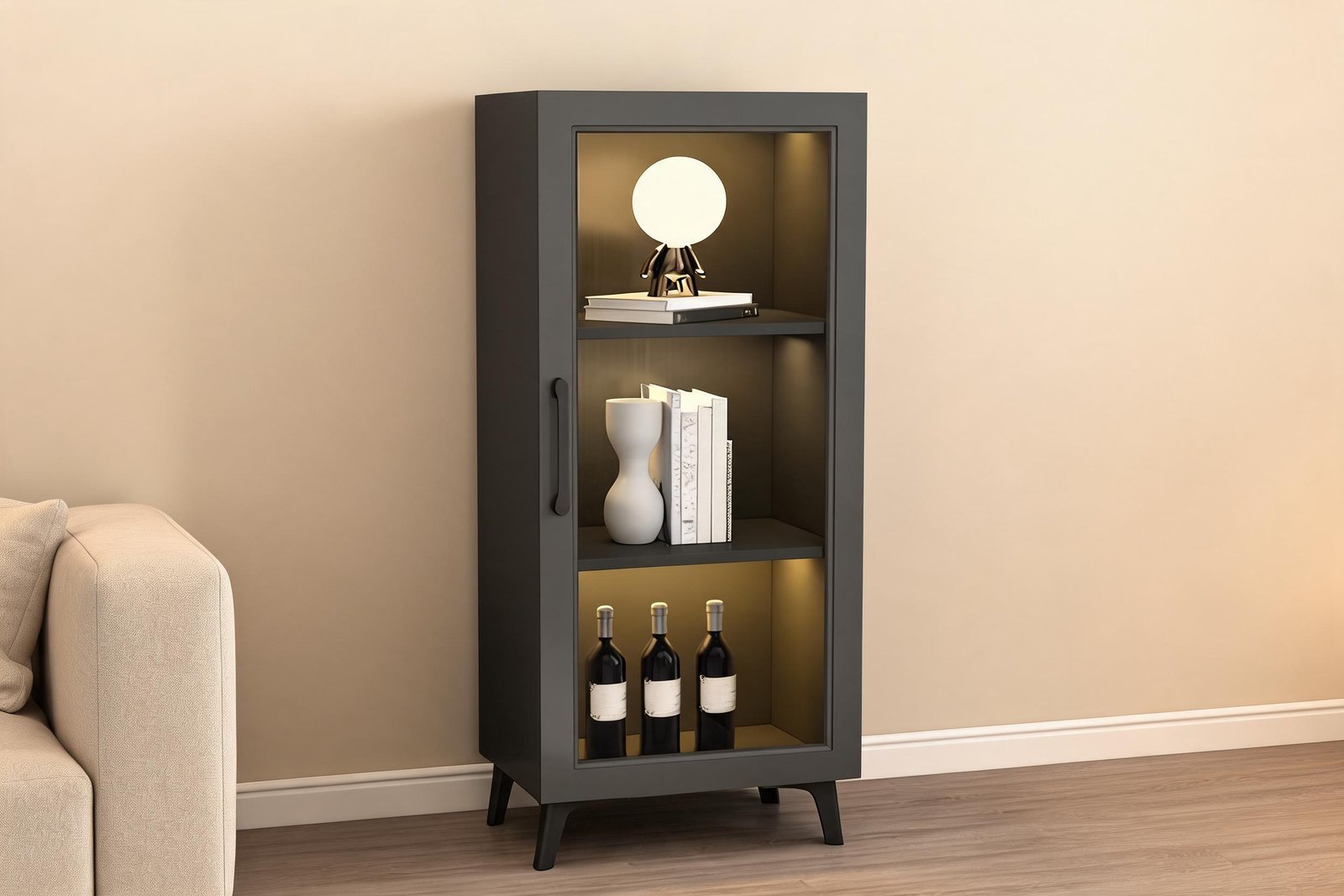 jx wc 036 glass display cabinet led Home